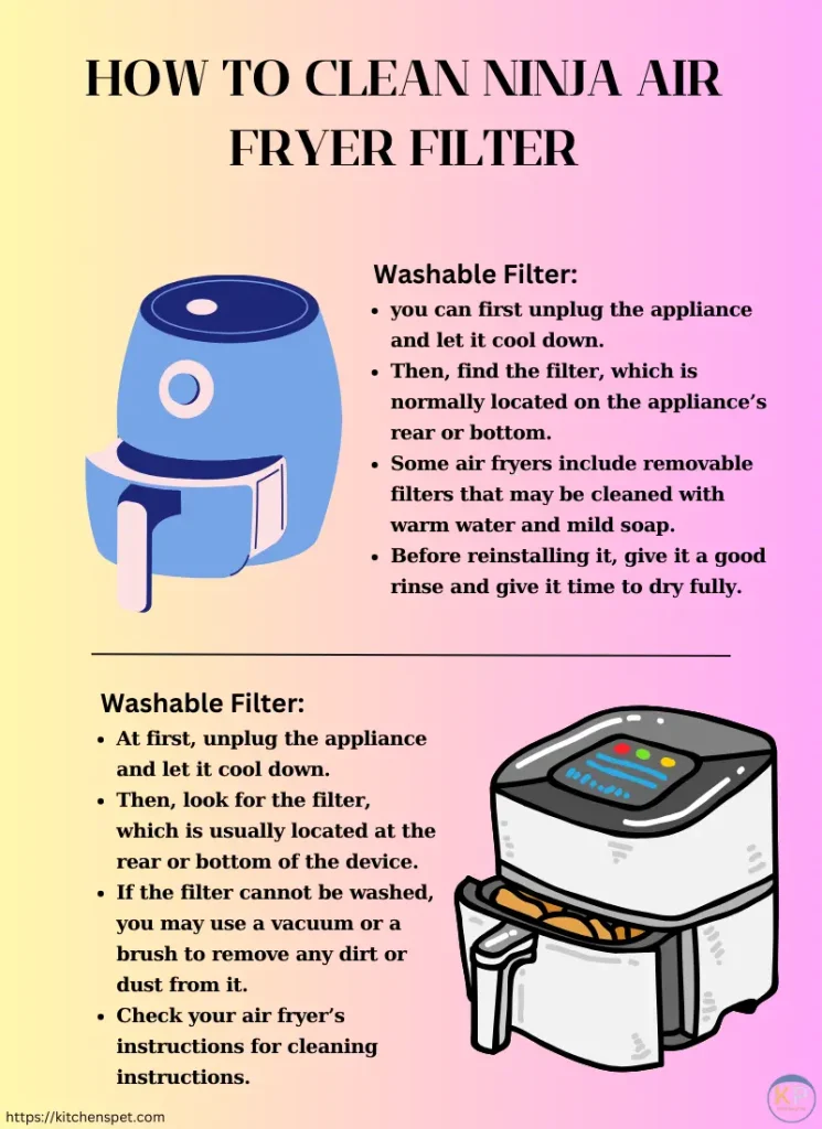 How To Clean Ninja Air Fryer Filter Infographic